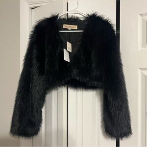 NWT free people faux fur jacket